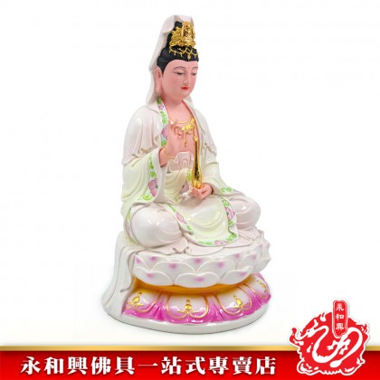 永和興13寸坐觀音淡彩色-WING WOH HING