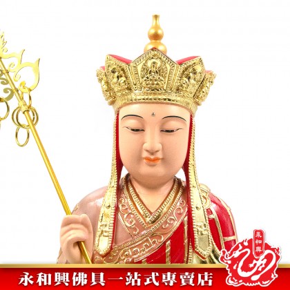 永和興16寸坐蓮地藏王極彩K金/地藏王菩薩/16寸地藏王菩薩神像/地藏王-Wing Woh Hing