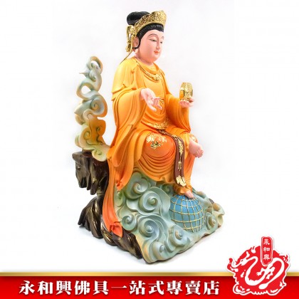 永和興16寸地母娘娘極彩K金/后土娘娘/地姥娘娘/地母元君/虚空地母至尊-Wing Woh Hing
