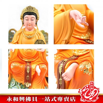 永和興16寸地母娘娘極彩K金/后土娘娘/地姥娘娘/地母元君/虚空地母至尊-Wing Woh Hing
