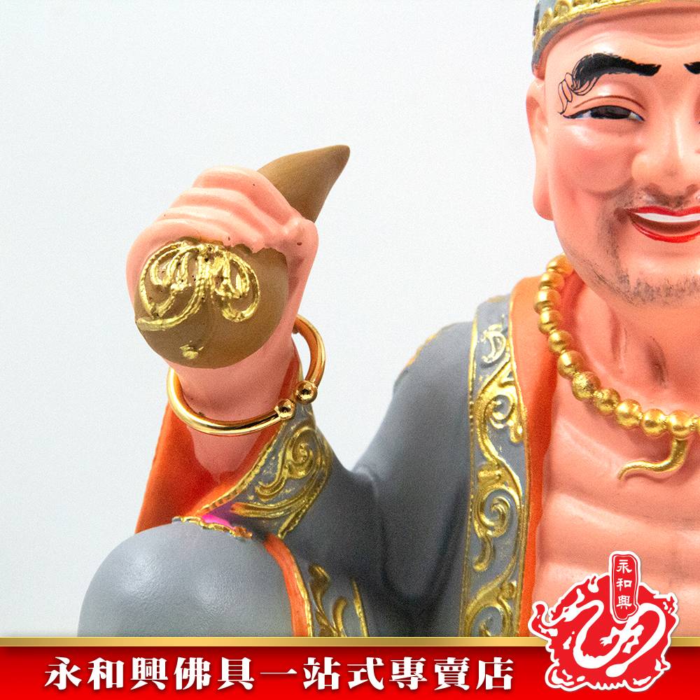 永和興15寸濟公坐石灰衣/濟公神像/濟公/灰衣濟公/坐石濟公/神像-JI GONG