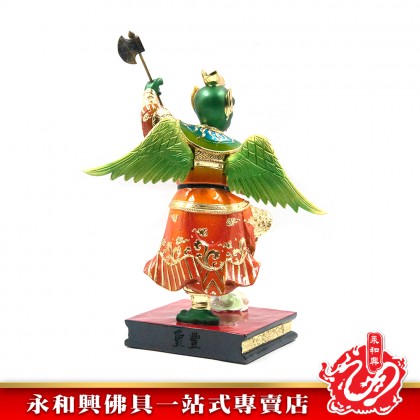 永和興12寸雷震子極彩K金神像/雷震子/五營將軍/雷震子神像/五營將軍雷震子-WING WOH HING