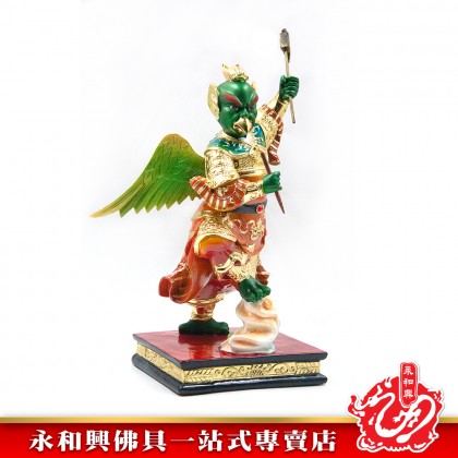 永和興12寸雷震子極彩K金神像/雷震子/五營將軍/雷震子神像/五營將軍雷震子-WING WOH HING