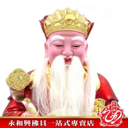 永和興16寸大伯公紅衣珍珠彩/如意伯公神像/16寸大伯公/紅衣大伯公神像/伯公神像-WING WOH HING
