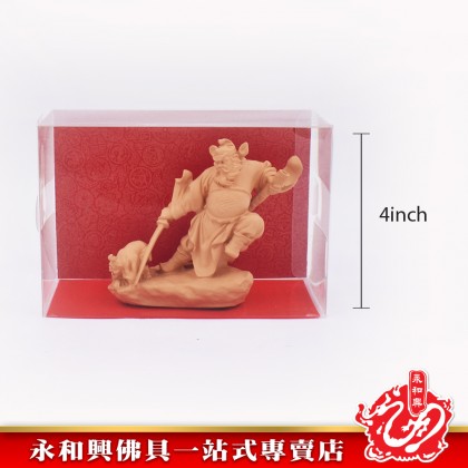 永和興神像（4"）木色立雙輪太子/木色鍾馗/ 木色濟公 - WingWohHing Buddha Statue