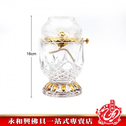 永和興9203高級雙龍行水晶油杯 - WingWohHing Crystal Oil Lamp