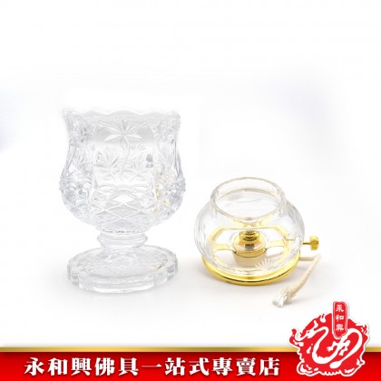 永和興9205經典雙龍行水晶油杯 - WingWohHing Crystal Oil Lamp
